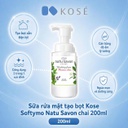 Sữa rửa mặt tạo bọt  Kose Softymo Natu Savon chai 200ml