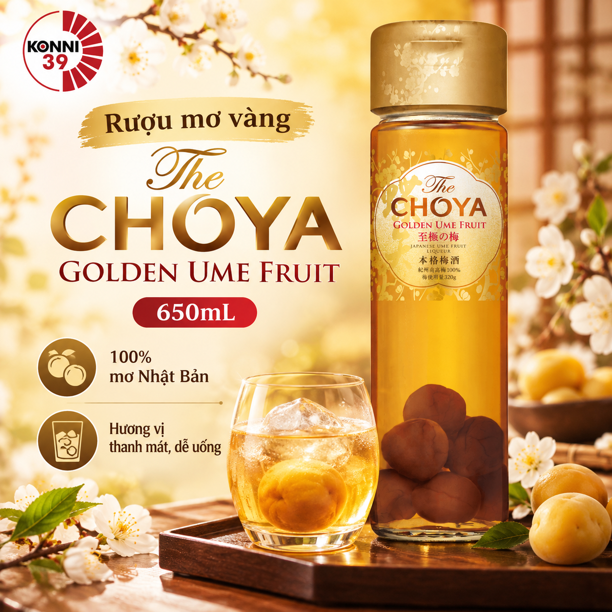 Rượu mơ Choya Single Year 650ml