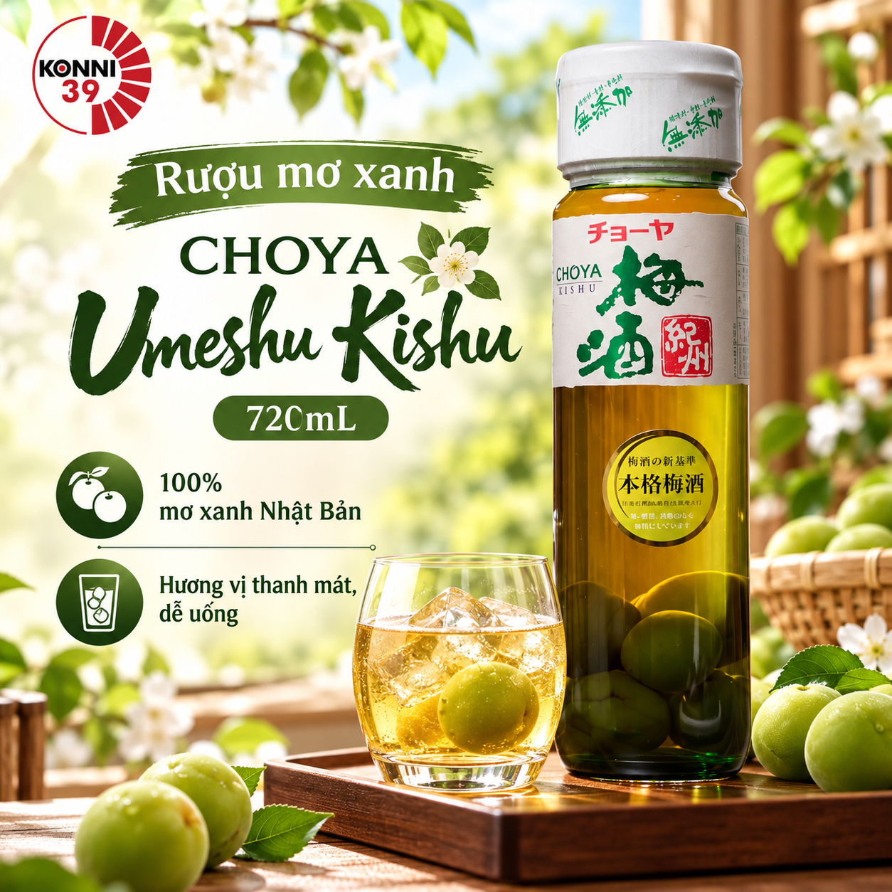 Rượu mơ Choya Umeshu Kishu 14% chai 720ml