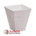 Chậu trồng cây, hoa Yamada vuông - trắng