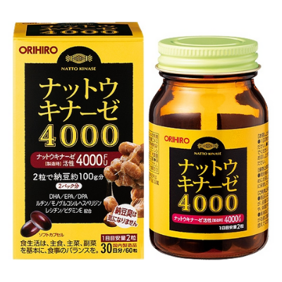 Viên uống hỗ trợ điều trị đột quỵ Orihiro 4000FU 60 viên